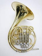 Dubbelhoorn Hoyer model HH801 Geyer serviced/clean, Ophalen of Verzenden, Gebruikt, F-hoorn, Met koffer