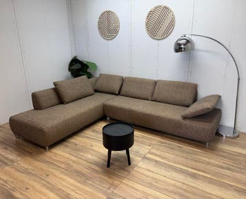 Trendy beige/taupe hoekbank – Ruime loungehoek, 250 tot 300 cm, Gebruikt, Hoekbank, Ophalen of Verzenden