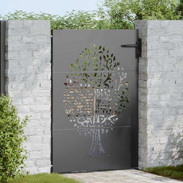 vidaXL Tuinpoort met slot Zwart 85 x 150 cm Poedergecoat, Verzenden, Nieuw