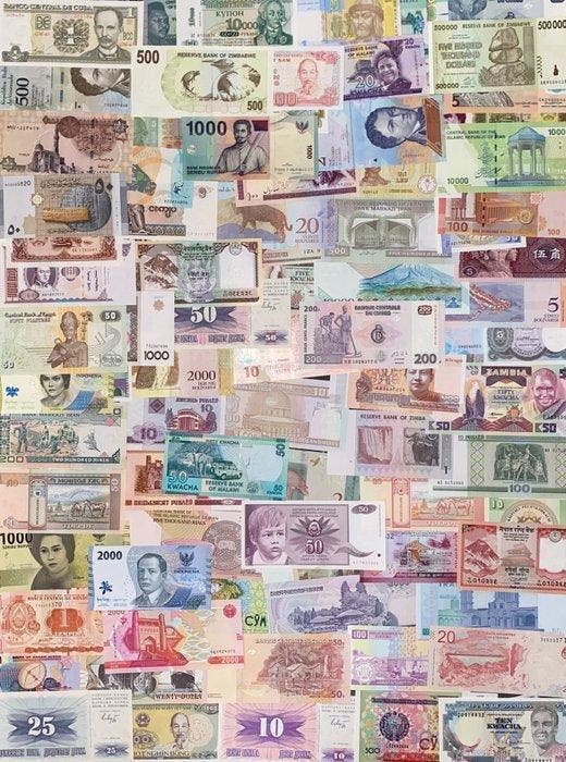 Wereld. - 100 Banknotes - Various Dates (Zonder, Postzegels en Munten, Bankbiljetten | Europa | Niet-Eurobiljetten