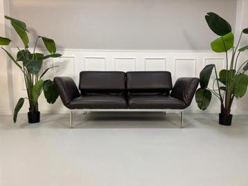 Brühl Roro Designer Leder Bruin Sofa Slaapbank Bank, Tweepersoons, Leer, Ophalen of Verzenden, Zo goed als nieuw