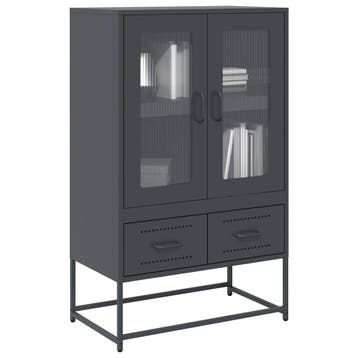 vidaXL buffetkast 68x39x111,5 cm staal antracietkleurig, Huis en Inrichting, Kasten | Buffetkasten, Verzenden, Nieuw, Metaal