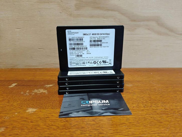 HPE SM863a 2,5 inch 480gb SSD P/N: 866614-002, Computers en Software, Overige Computers en Software, Refurbished, Ophalen of Verzenden