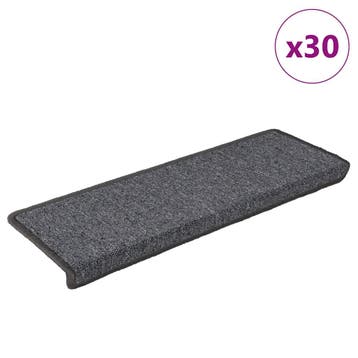 vidaXL Trapmatten 30 st 65x21x4 cm Donkergrijs Rechthoekige, Verzenden, Nieuw