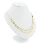 Gouden omega schakelcollier (Ketting), Sieraden, Tassen en Uiterlijk, Kettingen, Ophalen of Verzenden, Gebruikt, Overige kleuren