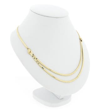 Gouden omega schakelcollier (Ketting), Ophalen of Verzenden, Gebruikt, Goud, Goud