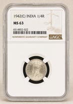 Brits India. George V. 1/4 Rupia 1942 - NGC MS63 (Calcuta)