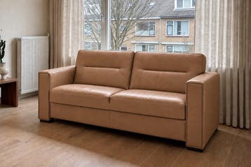 Bankstel Purmerend - 2 zits banken - Cognac, Nieuw, Stof