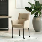 Set van 8 Leren eetkamerstoelen Lucky - Toledo Mastic, Huis en Inrichting, Stoelen, Ophalen of Verzenden, Nieuw, Leer