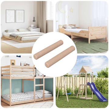 vidaXL Houten Dowels 2 st Naturel Ø 6 x 40 mm Massief Hout, Verzenden, Nieuw