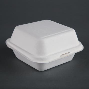Fiesta Compostable bagasse hamburgerbakjes 153mm (500 stuks), Huis en Inrichting, Keuken | Keukenbenodigdheden, Verzenden, Nieuw
