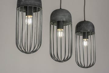 Rietveld Hanglampen - Grijs, Betongrijs - Metaal, Verzenden, Nieuw