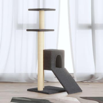 vidaXL Kattenmeubel met sisal krabpalen 92 cm donkergrijs, Dieren en Toebehoren, Katten-accessoires, Verzenden, Nieuw