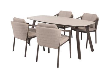 Taste Barolo/Manolo 4-persoons Deens ovale tuinset 180x95, Verzenden, Nieuw, Overige materialen, Tuinset