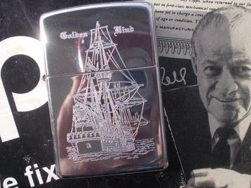 Golden Hind Zippo Lighter, Golden Hind Ship Model,2006New, Nieuw