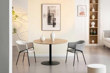 Design Stoel NOBLESSE Grijs Chenille Zwart Metalen Frame -, Ophalen of Verzenden, Nieuw