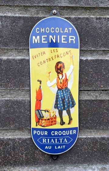 Emaille deurpost Chocolat Menier, Verzamelen, Verzenden, Nieuw