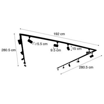 Qazqa 1-fase railsysteem set met 14 spots GU10, 753 cm, Ophalen of Verzenden, Nieuw in verpakking, Verlichting