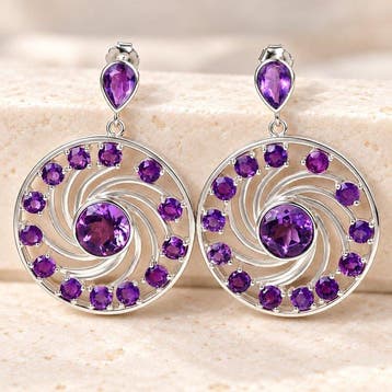 Zonder minimumprijs - Oorbellen Zilver - Amethist -, Sieraden, Tassen en Uiterlijk, Nieuw