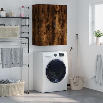 vidaXL Bovenkast 69,5x34x90 cm gerookt eikenkleurig, Minder dan 50 cm, Verzenden, Nieuw, Minder dan 100 cm