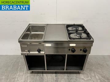RVS Electrolux Baklijn Bainmarie en 2 pits Aardgas 105 cm, Zakelijke goederen, Horeca | Keukenapparatuur, Ophalen of Verzenden