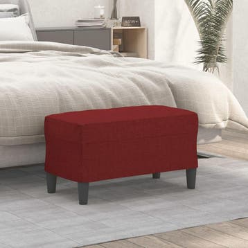 vidaXL Bankje 70x35x41 cm stof wijnrood, Verzenden, Nieuw, Stof, Minder dan 150 cm