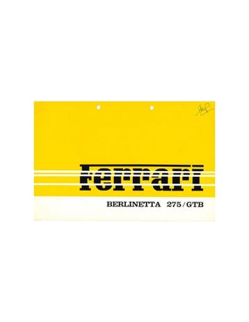 1964 FERRARI 275 GTB BERLINETTA BROCHURE, Nieuw, Ferrari, Author