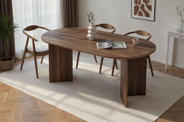Evila Eettafel - Houtkleurig - Nieuw/Ongebruikt - Melamine -, Huis en Inrichting, 50 tot 100 cm, 150 tot 200 cm, Nieuw, Scandinavisch