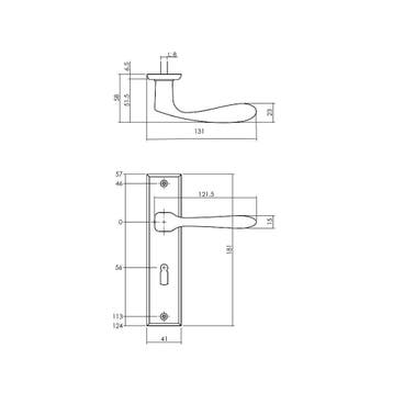 Intersteel Deurkruk Banaan op schild sleutelgat 56mm -, Verzenden, Nieuw