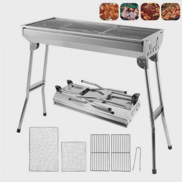 Klapbare RVS Houtskool BBQ Grill - Draagbaar & Compact voor, Tuin en Terras, Buitenkeukens, Verzenden, Nieuw