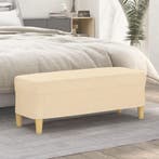 vidaXL Bankje 100x35x41 cm stof crèmekleurig, Huis en Inrichting, Banken | Bankstellen, Verzenden, Nieuw, Stof, Minder dan 150 cm