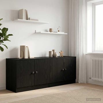 vidaXL Opbergkast voor Loftbed 2 st Zwart eiken 66 x 35 x 48, Minder dan 45 cm, Verzenden, Nieuw, Minder dan 55 cm
