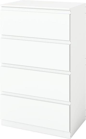 Commode - Dressoir - Ladekast - 60x40x98 cm - Wit - Hzuaneri, Verzenden, Zo goed als nieuw