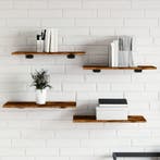 vidaXL Wandschappen 4 st 60x30x1,5 cm bewerkt hout gerookt, Verzenden, Nieuw