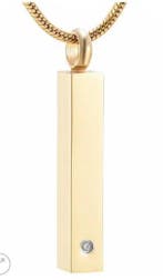 Assieraad, ashanger rvs staaf goud met steentje, Sieraden, Tassen en Uiterlijk, Kettinghangers, Overige materialen, Nieuw, Kruis of Symbool