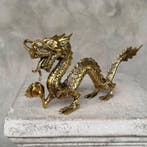 sculptuur, NO RESERVE PRICE - Golden Chinese Dragon, Antiek en Kunst