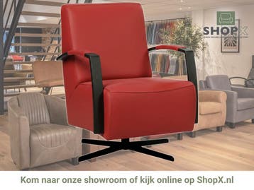 Leren draaifauteuil Mood - Toledo Ducati (rood) - Stervoet, Nieuw, Ophalen of Verzenden, 50 tot 75 cm, Industrieel, Modern