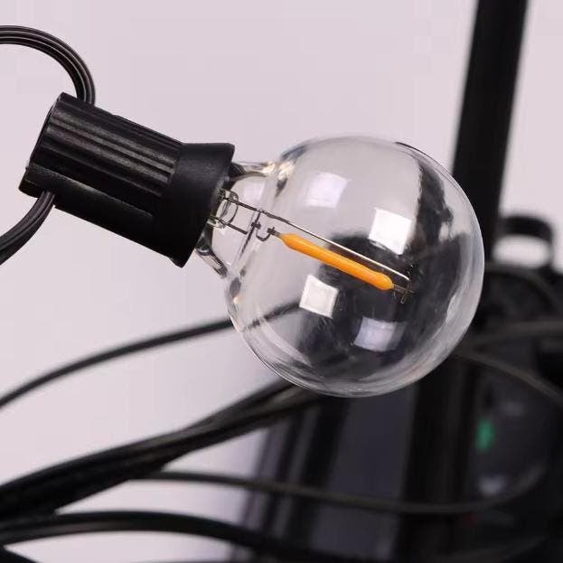 Solar Slingerlicht 12m – 30 LED G40 Bollen, USB en Solar, Tuin en Terras, Buitenverlichting, Nieuw, Verzenden