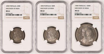 Portugal. Carlos I (1889-1908). Serie 3 monedas 1898 400