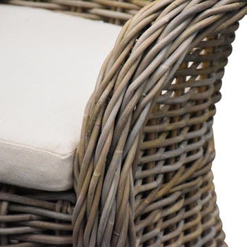 Roma dining tuinstoel naturel rotan off-white, Ophalen of Verzenden, Nieuw