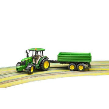 Bruder Tractor met aanhanger John Deere 5115M - Kieptrailer, Ophalen of Verzenden, Nieuw