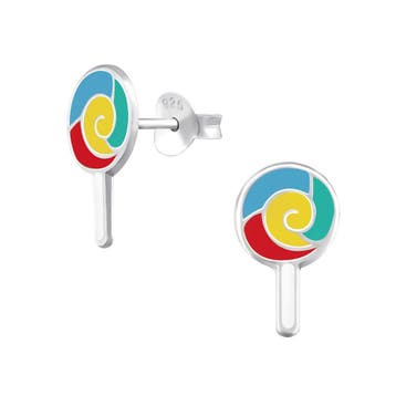 Fako Bijoux - Kinderoorbellen - 925 Zilver - Lolly - 7x13mm, Verzenden, Nieuw