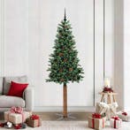 vidaXL Slanke Kerstboom Groen 210 cm PVC en massief, Diversen, Kerst, Verzenden, Nieuw