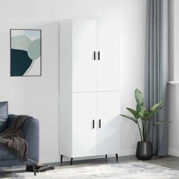 vidaXL buffetkast 69,5x34x180 cm bewerkt hout wit, Minder dan 50 cm, Verzenden, Nieuw, Minder dan 100 cm