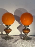 Tafellamp (2) - Chroom, Keramiek, Glas