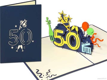 Verjaardag Jubileum 50 jaar Felicitatie pop-up wenskaart, Verzenden, Nieuw