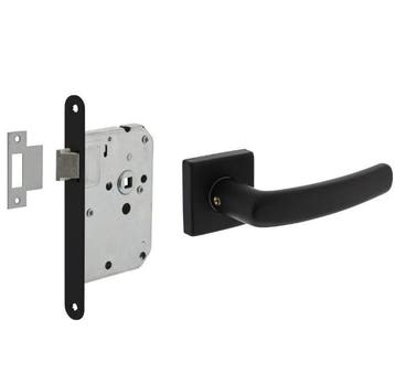 Intersteel deurbeslag set loopslot zwart + deurklink Denham, Verzenden, Nieuw