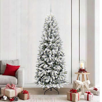 vidaXL Kunstkerstboom Wit 210 cm PVC en Plastic en Staal en, Verzenden, Nieuw
