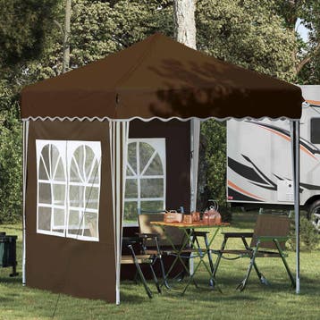 vidaXL Pop-up partytent 195 x 195 x 245 cm Taupe Oxford Stof, Verzenden, Nieuw, Partytent