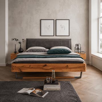 Van Schaik Ulmar Massief Eiken Balkenbed - 200 x 200, Nieuw